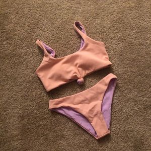 Pink Ribbed Bikini